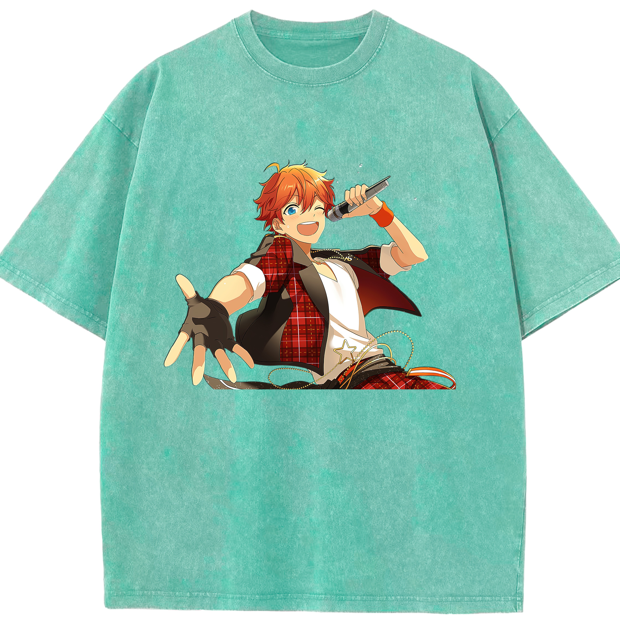 （画像用） あんさんぶるスターズ! Ensemble Stars 綿100% ヴィンテージ風 半袖Tシャツ（フロントプリント）